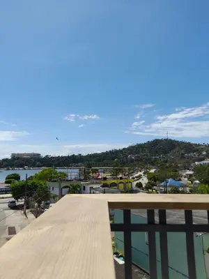 a view from the roof of a building with a city at Hostal Marina Samana in Santa Bárbara de Samaná