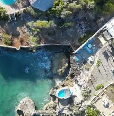 an aerial view of a body of water at Villas El Bucanero in San Felipe de Puerto Plata