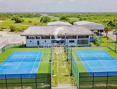 an aerial view of the tennis courts at Ph in Cana Rock Star With Golf View And Pool in Punta Cana
