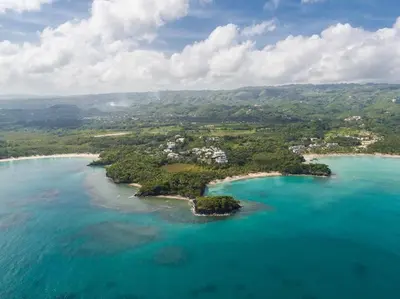 an aerial view of a group of islands in the ocean at Spectacular Cozy Sea View Staffed Villa in Las Terrenas