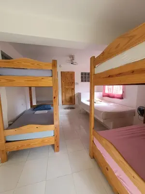 a bedroom with two bunk beds in a room at Hostel 23 in Las Terrenas