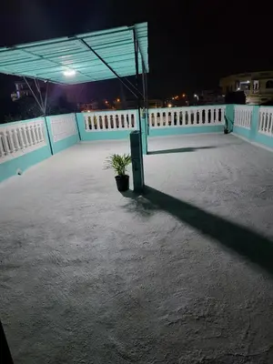 a large patio at night with a plant in the middle at SUISSE . CH APPARTEMENT in San Pedro de Macorís