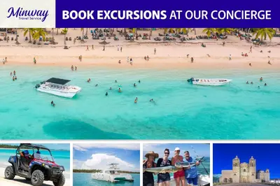 a collage of photos of a beach with people in the water at Playa Palmera Ocean View in Punta Cana