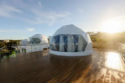 two domes on the roof of a building at Hotel Don Bululo Camping Lodge in Punta Rucia