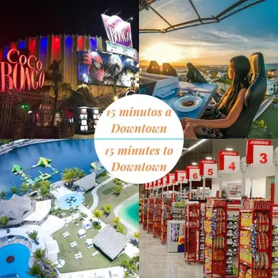 a collage of pictures of a resort at Amplio PH de 3 hab para 9 personas in Punta Cana