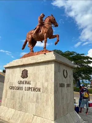 a statue of a man riding a horse at New apartment close to everything in Santiago de los Caballeros