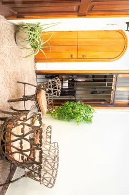 a shelf with plants on the side of a wall at Charming Colonial Santo Domingo in Santo Domingo