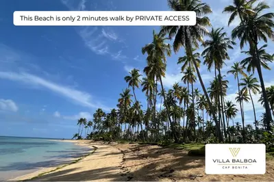 a beach is only minutes walk by private access at Villa BALBOA - Las Terrenas - Punta Bonita in Las Terrenas