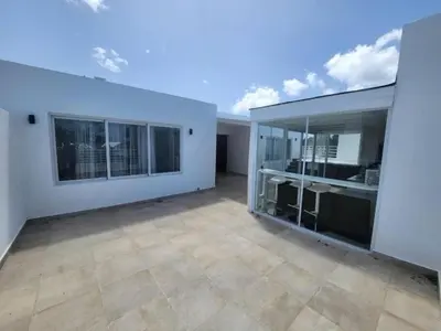 an empty living room with glass walls and tile floors at Estrella del caribe in La Laguna