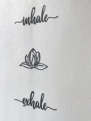 two drawings of a flower on a white wall at Level suites #2 platinum in Sosúa