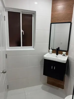a bathroom with a sink and a mirror at Departamento en el centro in Santiago de los Caballeros