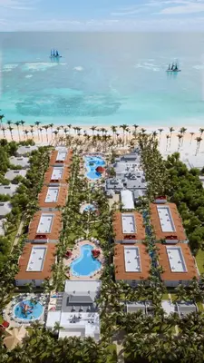 an aerial view of a resort near the beach at Bahia Principe Luxury Esmeralda All Inclusive - Newly Renovated in Punta Cana