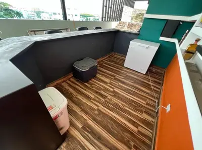 a view of the back of a boat at Apartamento lujoso y cómodo in Santo Domingo