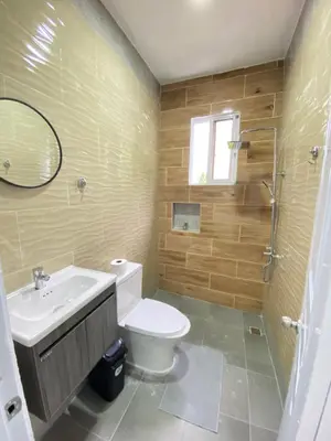 a bathroom with a toilet and a sink and a mirror at Apartamento con Vista al Mar PalmeritaVillage in El Valle