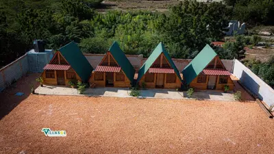 an overhead view of a building with green roofs at Villasol Pedernales in Pedernales