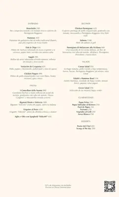 a page of a menu for a restaurant at Villa Guavaberry in Juan Dolio