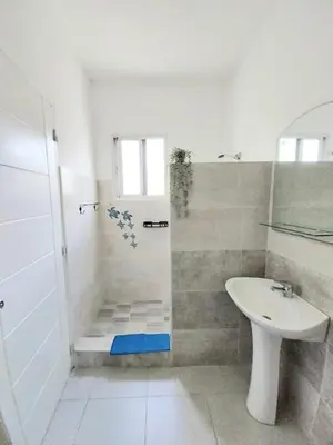 a bathroom with a shower and a sink at Ilaria Bayahibe By Mireya in Bayahibe