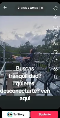 a person is sitting on a bench on a website at Rancho Salto Yanigua in El Valle
