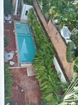 an overhead view of a swimming pool with plants at Boutique Hotel Casa Grande, Chocolate Paradise, Estudio superior con Cocina in Santo Domingo