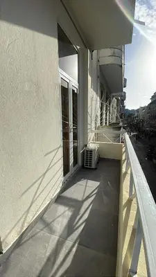 an empty balcony of a building with a window at Hotel Boutique Brisas Colonial in Santo Domingo