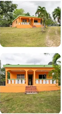 two pictures of a house before and after being remodeled at paradise ranch san cristobal in San Cristóbal