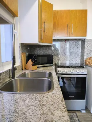 a kitchen with a sink and a stove at Sunflower Bayahibe with pool in Bayahibe
