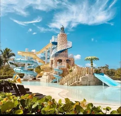 a water slide at a resort with a water park at Cadaqués best sunset in La Fragata