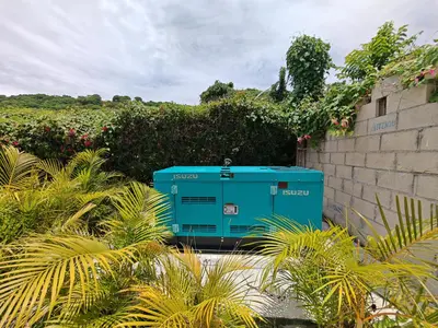 a blue object is sitting next to a wall at Luxury Oceanfront Villa with Heated Pool, Jacuzzi, AC, BBQ, Starlink Wi-Fi, Chef's Kitchen, Staff Included, Mountain Views, Near El Quemaito, San Rafael, and Los Patos Beach in Santa Cruz de Barahona