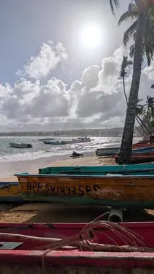 a group of boats sitting on the beach at Beach and comfort in Las Terrenas