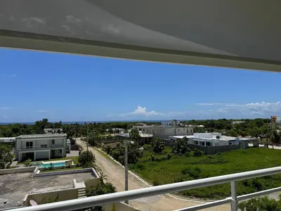 a view of a city from a balcony at Luxury apartment in Cabrera in Cabrera
