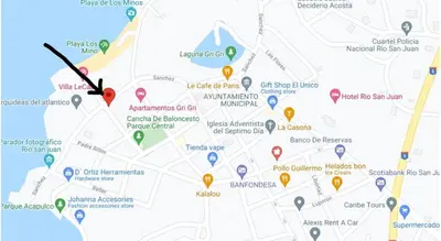 a map of the city of amsterdam with sights at Room 7 in Río San Juan