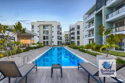 an image of a swimming pool at a building at 3 Bdr Apt in La Romana - Full Kitchen - Pool - Gym - Security in Cumayasa Kilómetros Diez