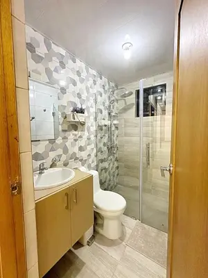 a bathroom with a toilet and a sink and a shower at Luxury Apartment-Santiago- PRIVATE Jacuzzi & Patio-Near Airport in Santiago de los Caballeros