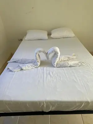 two swans making a heart on a bed at Aparta El Mundo in Punta Cana