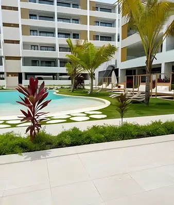 a view of the pool at the resort at Gardenia B31 in Punta Cana