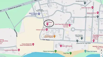 a map showing the location of our hotel at Juan Dolio RD Beach Retreat in Juan Dolio
