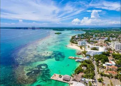 an aerial view of the beach in punta cana at WRparaiso in Boca Chica