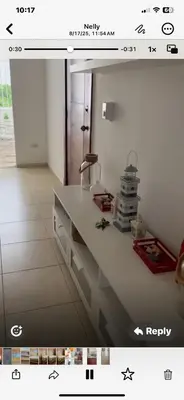 a screenshot of a kitchen with a white counter top at Apartamento en Gribi in Juan Dolio