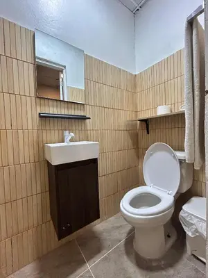 a bathroom with a toilet and a sink at Dominico Colonial in Santo Domingo