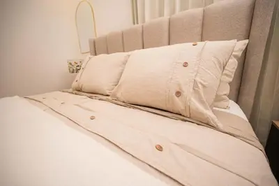 a bed with two pillows on top of it at Santiago s top Residence, Experience it & Believe it in Santiago de los Caballeros