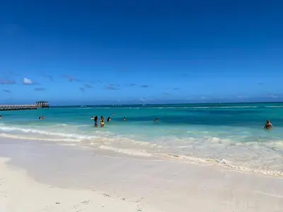 a group of people in the water at the beach at Luxury Beachside Retreat & Private Plunge Pool in Punta Cana