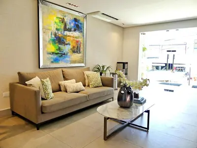 a living room with a couch and a table at Suite Panorama in Colorado