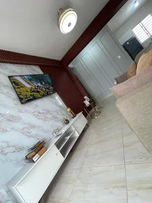 an overhead view of a kitchen with a marble floor at Apartamento acoger en Santo Domingo este in Hainamosa
