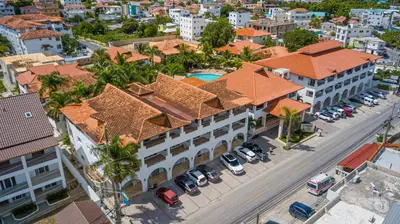 an aerial view of a city with buildings at Luxury 1BR Oasis Paraiso Residence Bayahibe