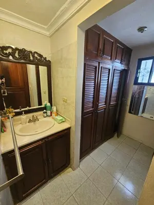 a bathroom with a sink and a mirror at Villa Mila en Santo Domingo in Los Tres Ojos de Agua