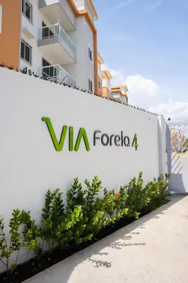 a sign for vla forcoica on a building at vacation apartment BANI PERAVIA in Boca Canasta