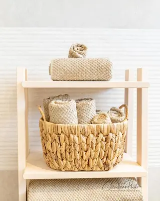 a basket on a shelf with baskets on top at Estrella Garden Shaula 304 New Modern Penthouse in La Laguna