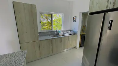a kitchen with a sink and a window at Apartamento Armonía-K-204 in Las Terrenas