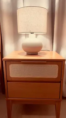 a table with a lamp on top of a dresser at Coral Blue Apartment- Dominicus in La Laguna