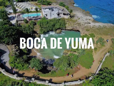 an island in the ocean with the words bozo de yuna at Nice rooftop apartment in La Cabirma